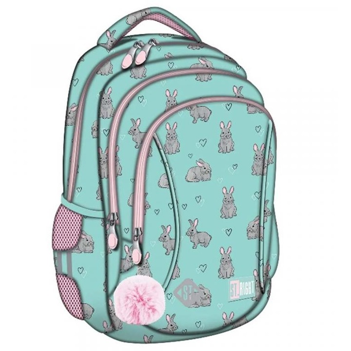 St.Right Grey Rabbits nyuszis ergonomikus iskolatáska, hátizsák BP26 39x27x17cm