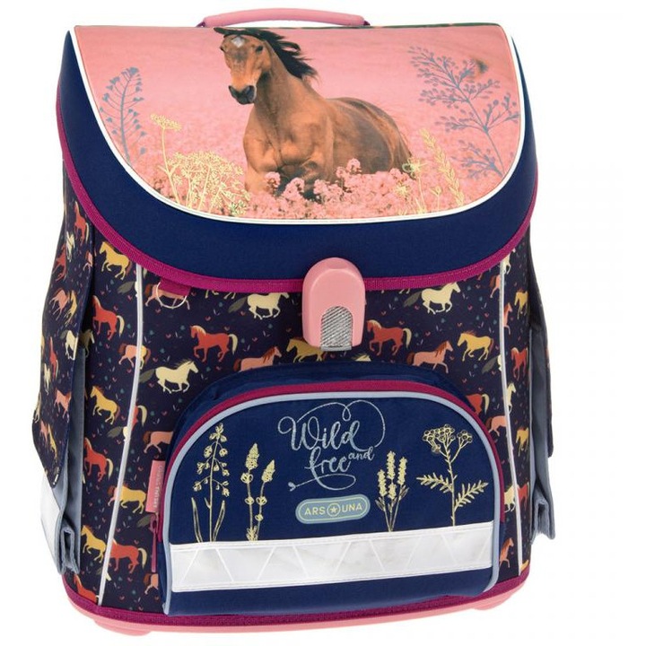 Ars Una: Wild and Free kompakt ergonomikus mágneszáras iskolatáska, hátizsák 33x41x24cm
