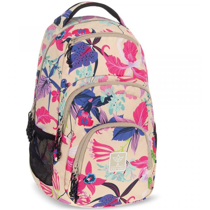 Ars Una: Beach flowers virágos AU-2 iskolatáska, hátizsák 32x46x22cm