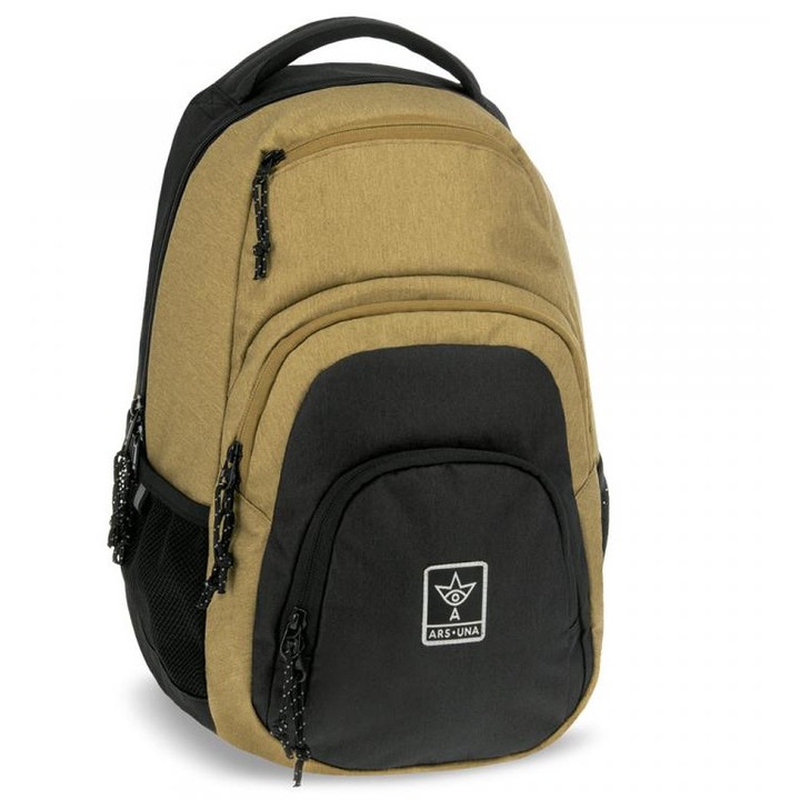Ars Una: Dune barna-fekete AU-2 iskolatáska, hátizsák 32x46x22cm