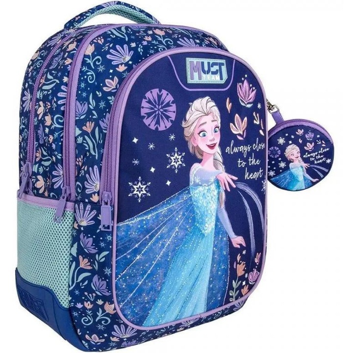 Luna: Must Team Jégvarázs lekerekített 3 rekeszes iskolatáska, hátizsák 32x18x43cm