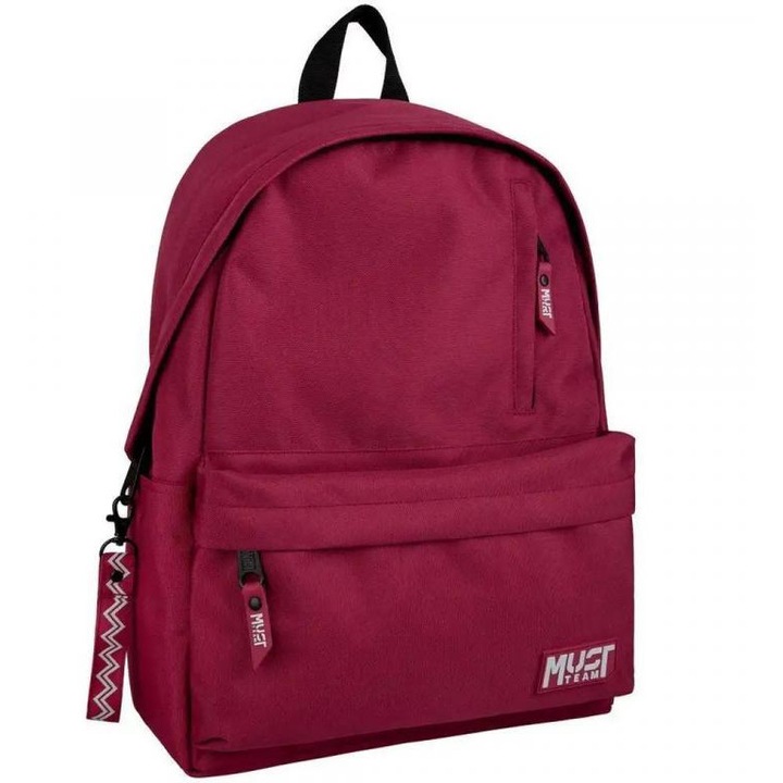 Luna: Must Team Monochrome bordó iskolatáska, hátizsák 32x17x42cm