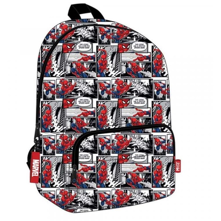 Luna: Must Team Pókember Comic lekerekített iskolatáska, hátizsák 29x17x41cm