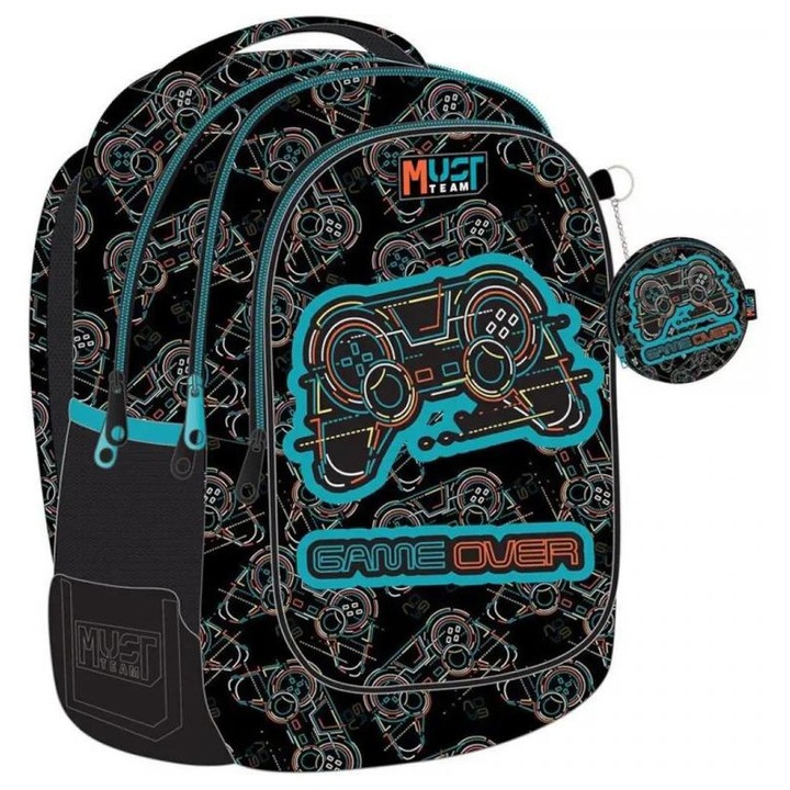 Luna: Must Team Game on focilabda mintás lekerekített 3 rekeszes iskolatáska, hátizsák 32x18x43cm