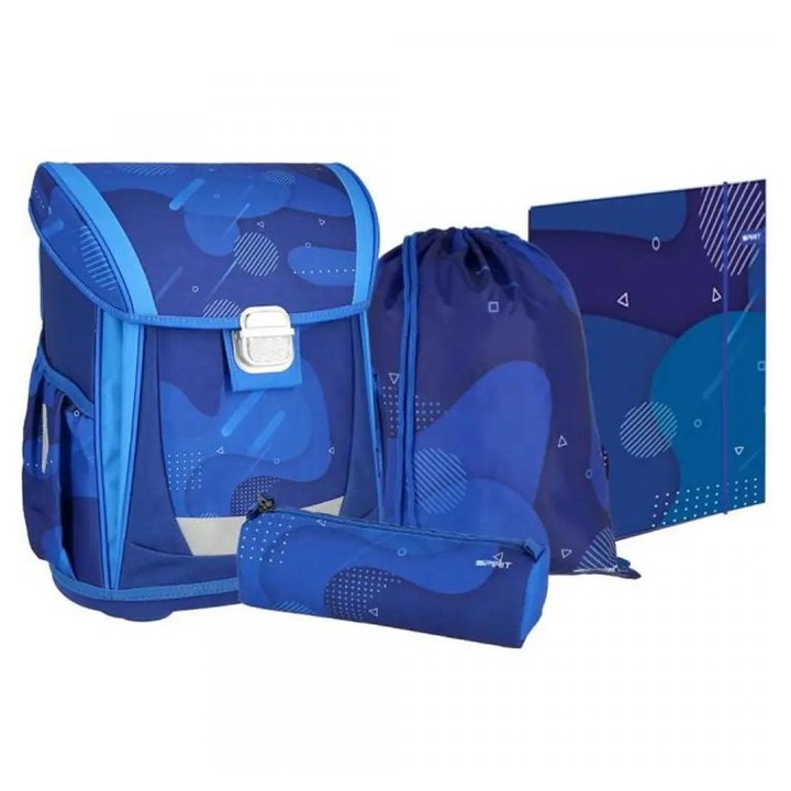 Spirit: Blue Cloud kék iskolatáska, hátizsák 4db-os szett 41x20x32cm