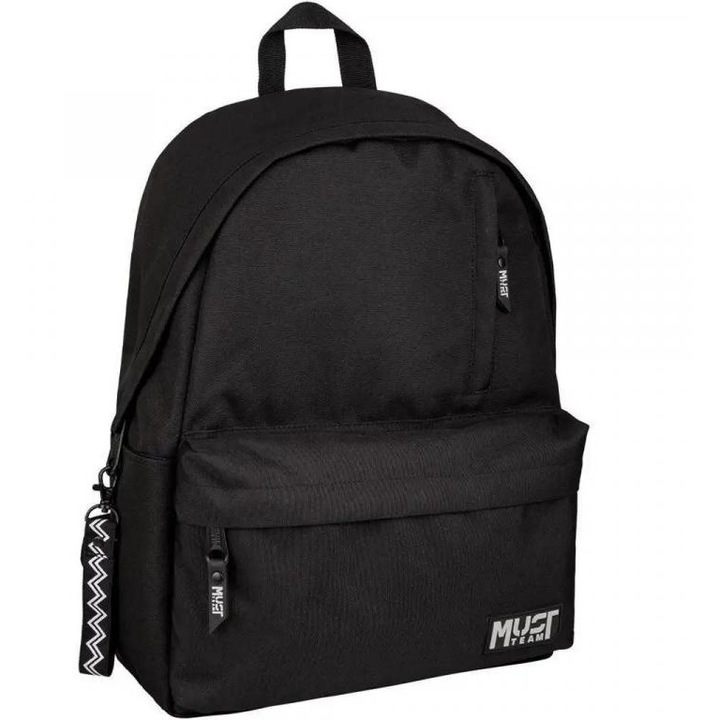 Luna: Must Team Monochrome fekete iskolatáska, hátizsák 32x17x42cm