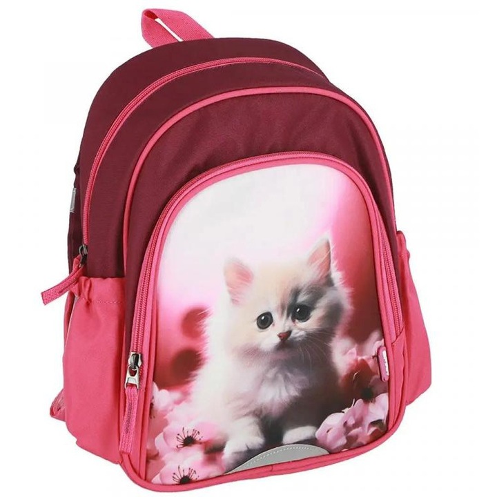 Spirit: Kitty cica mintás lekerekített iskolatáska, hátizsák 24x13x31cm