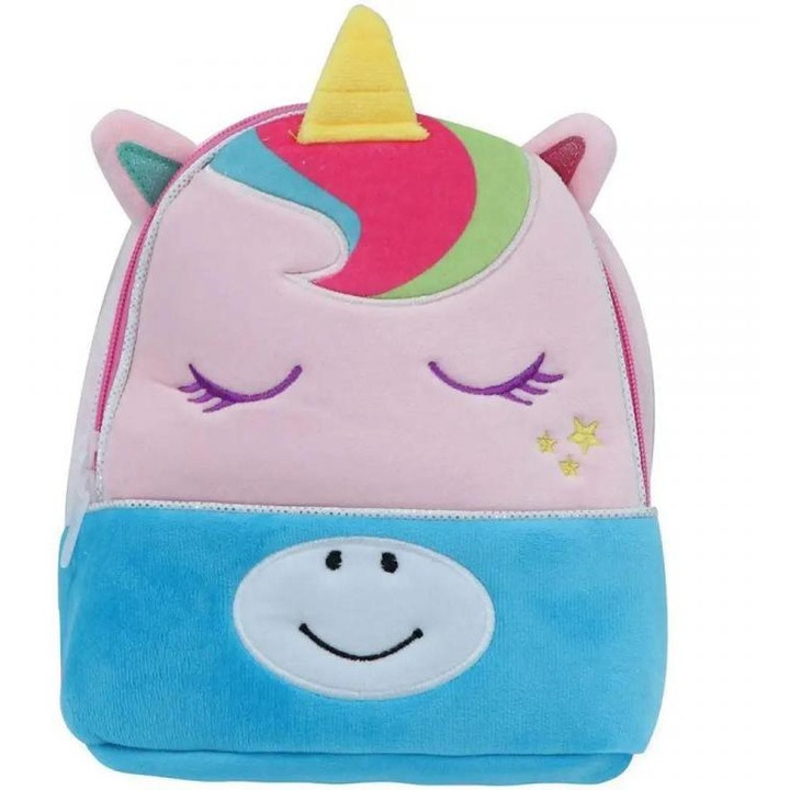 Luna: Must Team Unikornis rózsaszín ovis plüss hátizsák 27x7x24cm