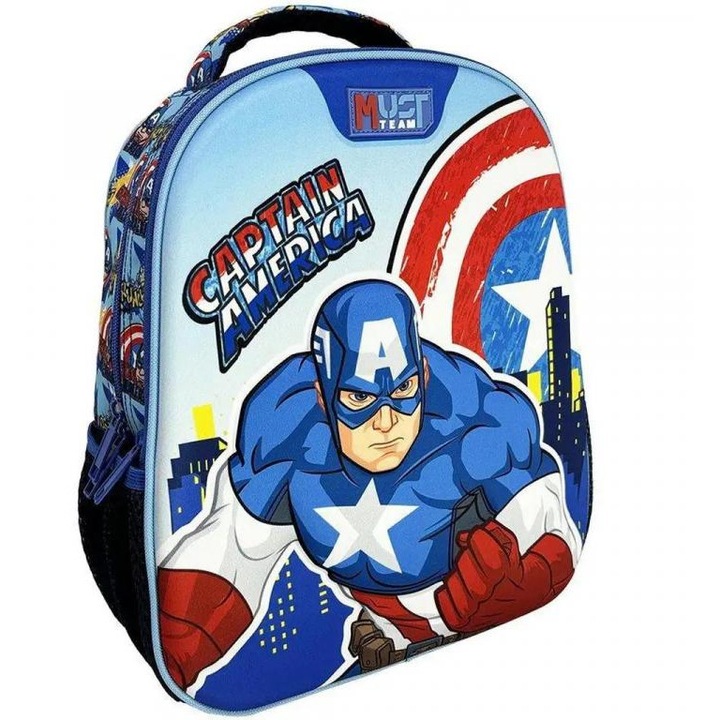 Luna: Must Team Amerika kapitánya lekerekített ovis hátizsák 27x10x31cm