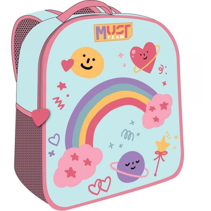 Luna: Must Team 3D szivárvány mintás ovis hátizsák 26x10x32cm