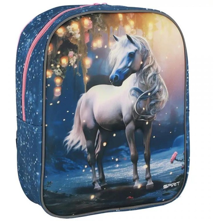 Spirit: White horse lovas 3D mintás lekerekített ovis hátizsák 30x25x12cm
