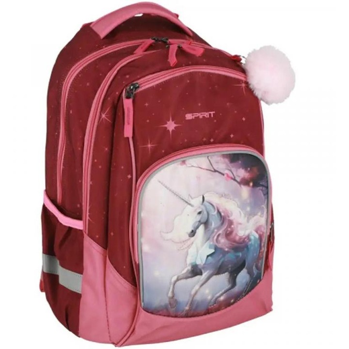 Spirit: Unikornis 3D mintás lekerekített iskolatáska, hátizsák 34x26x44cm