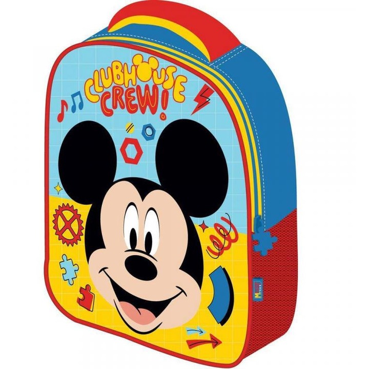 Luna: Mickey egér mintás 3D-s ovis hátizsák 26x10x32cm