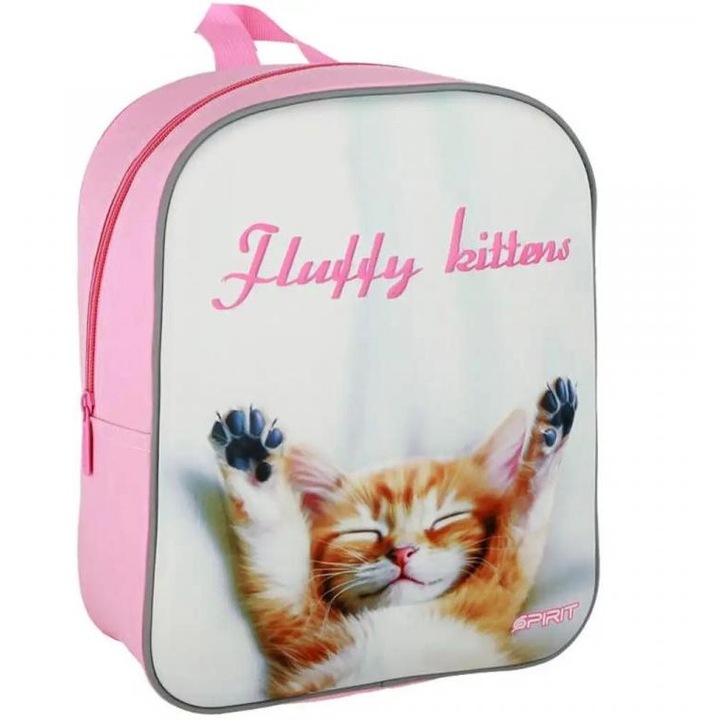 Spirit: Happy Kittens boldog cicás 3D mintás lekerekített ovis hátizsák 30x25x12cm