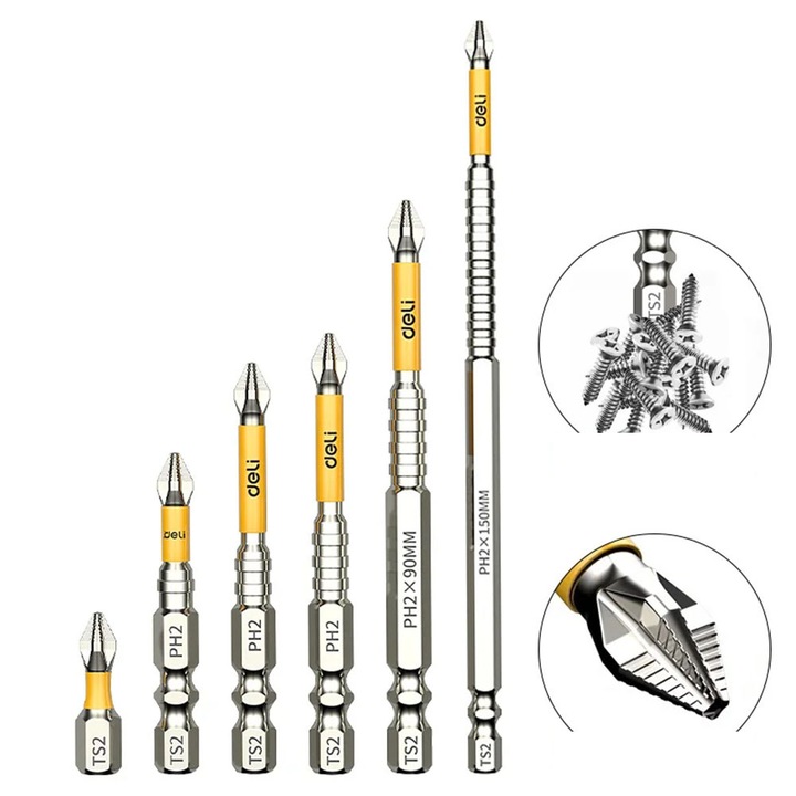 Комплект свредла ISSNW, магнитни, 25-50-65-70-90-150мм, многоцветни