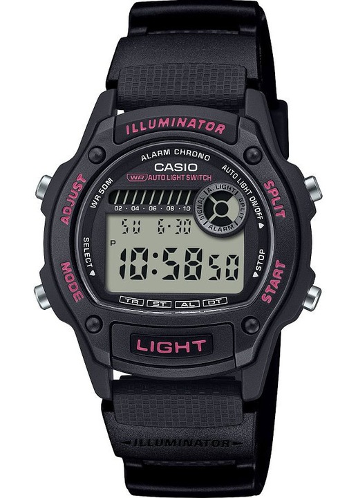 Часовник Casio, W-220H-1A2VEF, черен, кварцов, с функция хронограф, 50м водоустойчивост