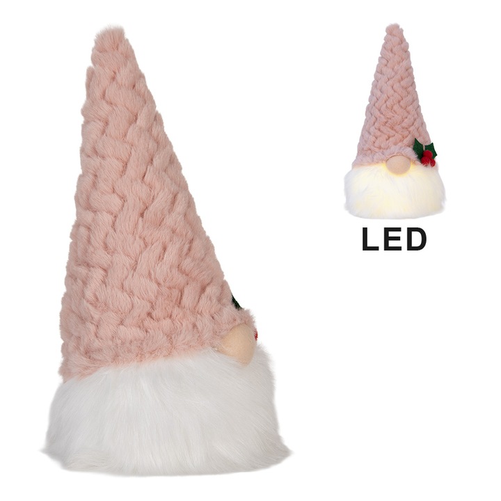 Textil Gnóm figura LED-del, 10x10x25 cm