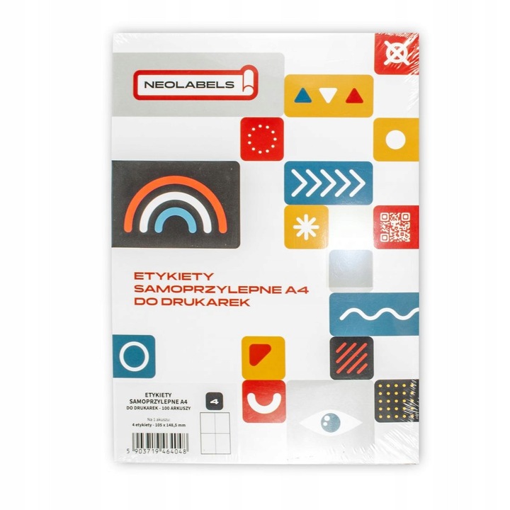 Etichete Autocolante, Neopak, Aderenta Puternica Pentru Marcaj Vizibil Si Organizare, Ideale Pentru Depozite, Birouri Si Logistica, Compatibile Cu Imprimante Laser, Format A4 Cu 40 Etichete, 52.5x29.7 mm, 100 Bucati, Alb