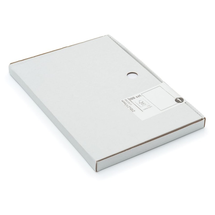 Etichete Autocolante A4, Neopak, Set 100 Foaie, Hartie Mata Cu Adeziv Permanent, 40 Etichete Pe Foaie Pentru Print Clar Si Durabil, Ideale Pentru Organizare, Ambalare Si Etichetare Produse, Dimensiune 52.5 x 29.7 mm, Alb