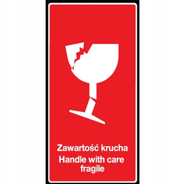 Etichete Autocolante, Neopak, Aderenta Puternica Pentru Manipulare Corecta Si Marcaj Vizibil, Ideale Pentru Depozite, Transport Si Coletarie, Mesaj Clar PL/EN Pentru Protectia Pachetelor Fragile, 100x50 mm, 100 Bucati, Rosu