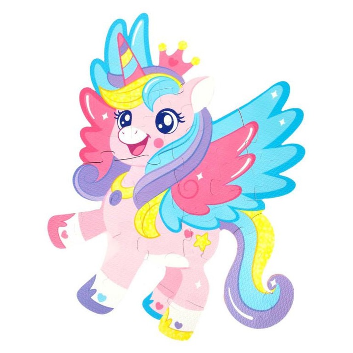 Little Stars habszivacs padló puzzle, egyszarvú, 36 darabos