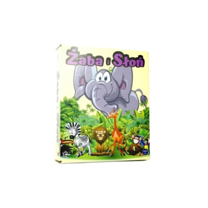 Jucarie interactiva copii, ABINO, Zaba si elefant, 4 pioni, 23x19x5cm