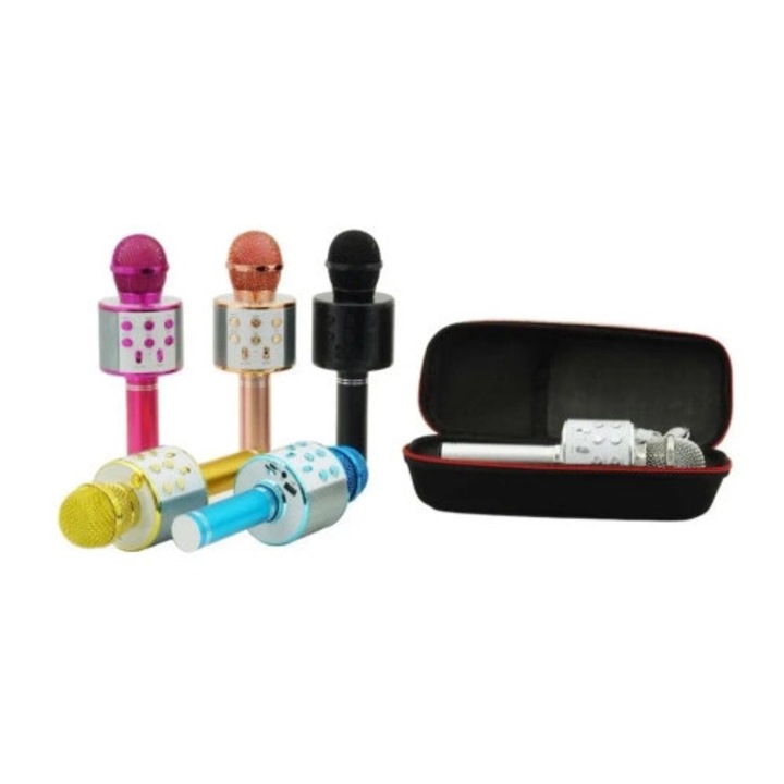 Microfon cu difuzor Bluetooth si intrare USB Adar, set, culori mixte