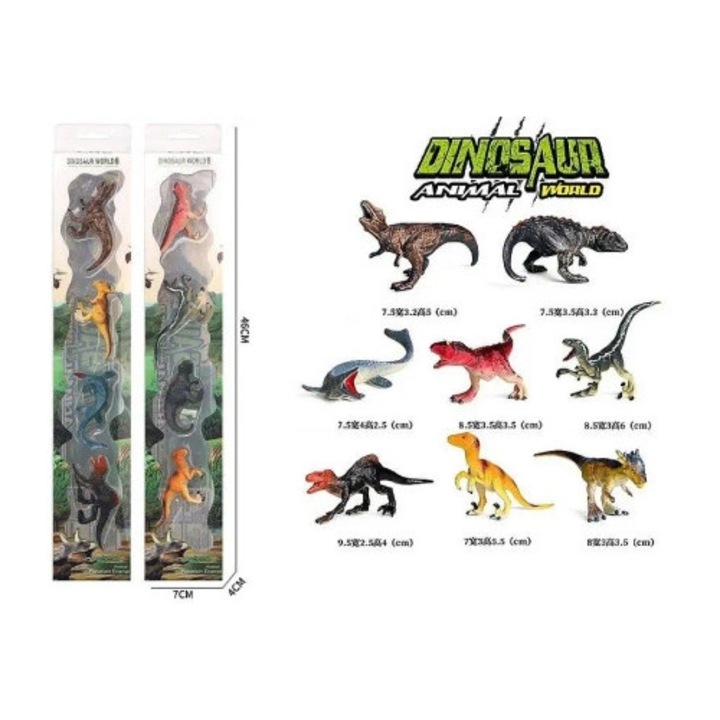 Dinoszaurusz figurák, Adar, 4 darabos készlet, hanggal és fénnyel, fekete/fehér, 40x22x14,5cm