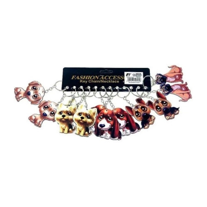 Brelocuri Adar set 12 bucati, caine, plastic