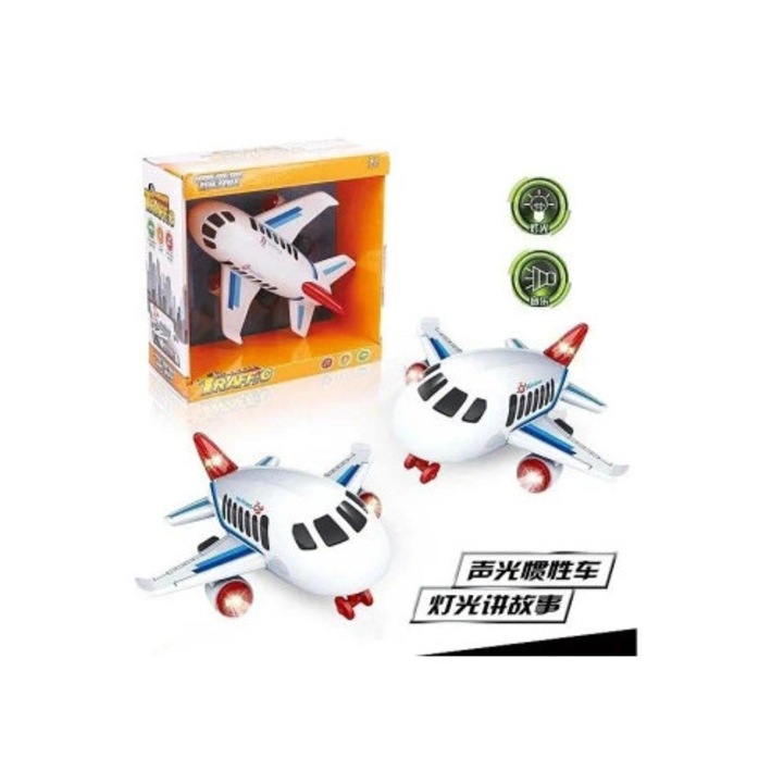 Avion de pasageri cu lumini si sunete, Adar, 30x30cm