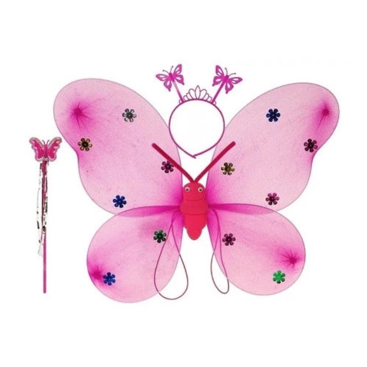 Costum copii Adar, aripi de fluture, roz