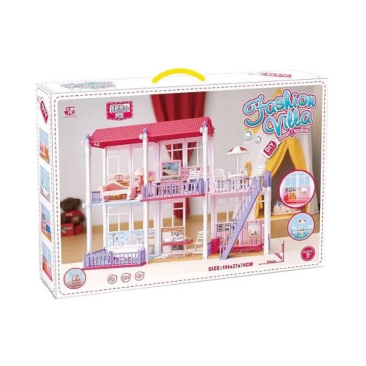 Casa de papusi Adar cu mobilier, 104x74x27cm, plastic