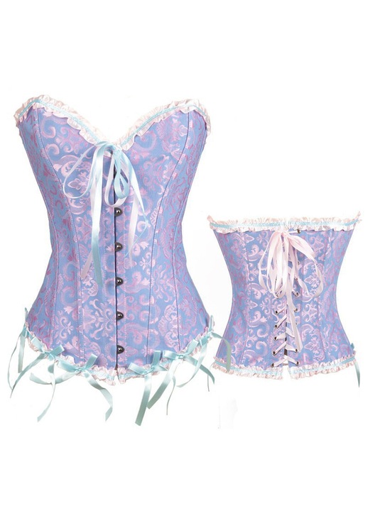 Corset, lenjerie modelatoare, mov lavanda, cu panglica pentru ridicarea bustului si controlul abdomenului