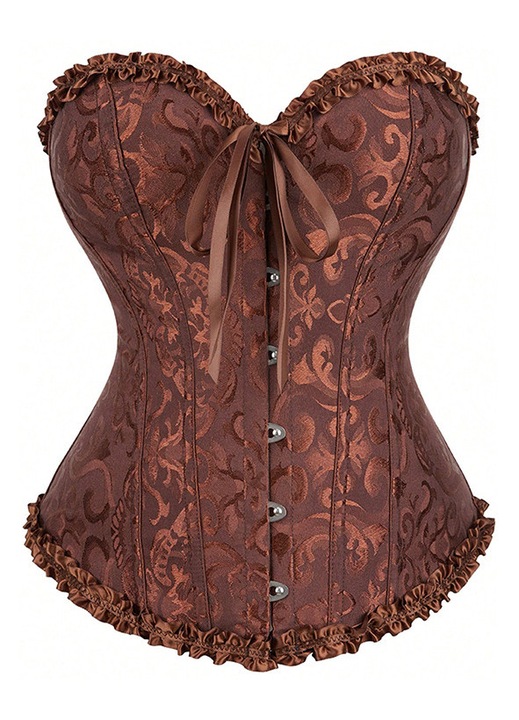 Corset, lenjerie modelatoare, maro, cu suport si control abdomen