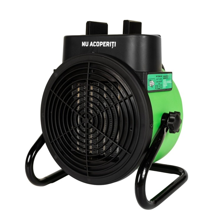 Aeroterma electrica MF, 1000/2000W, element de incalzire ceramic, 230V, verde
