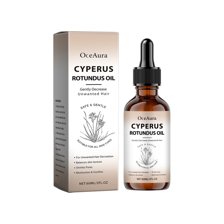 Маслото от Cyperus rotundus се използва за обезкосмяване, овлажняване и успокояване на кожата и намаляване на растежа на окосмяването по тялото. Това е масло за обезкосмяване, подходящо за всички типове кожа. A14
