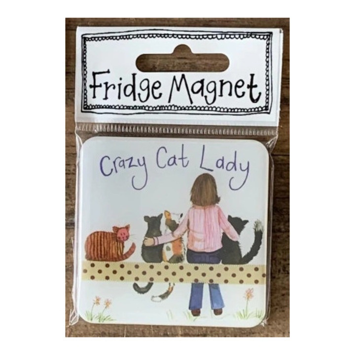 Magnet decorativ Alex Clark Crazy Cat Lady, multicolor, set