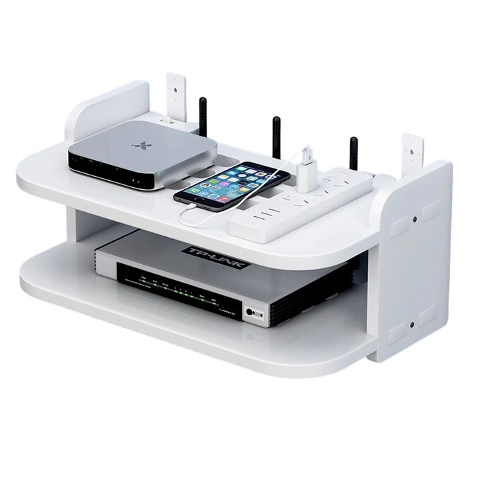 Рафт за рутер, WiFi стойка, 2 нива, 30см