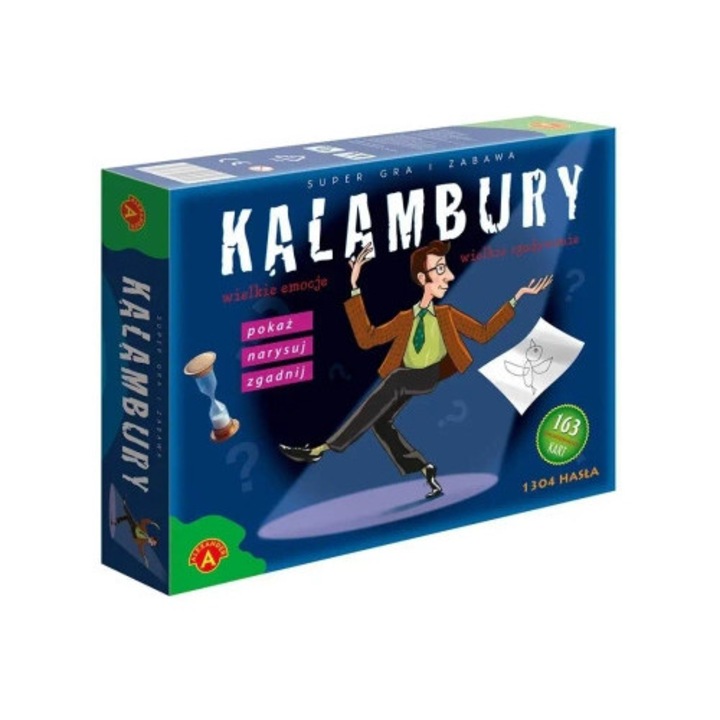 Társasjáték, Alexander, Kalambury, 108 kártya, 3 bábu, többszínű