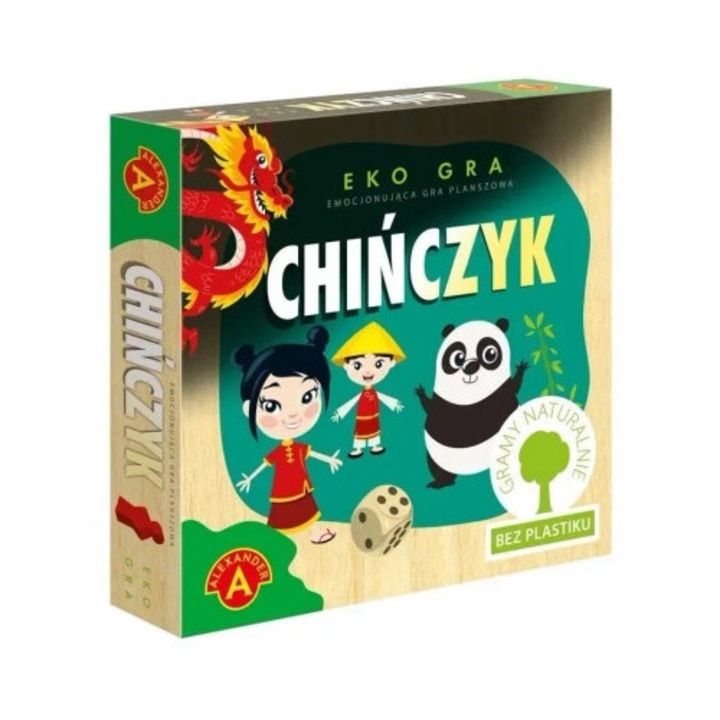 Oktatójáték Chinczyk, Alexander, 4 színes bábu, meghatározatlan méret, környezetbarát