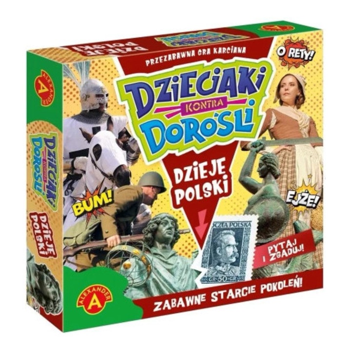 Joc de societate, Alexander, Dzieciaki contra Dorosli - Dzieje Polski, 110 carti intrebari, 2 jucatori