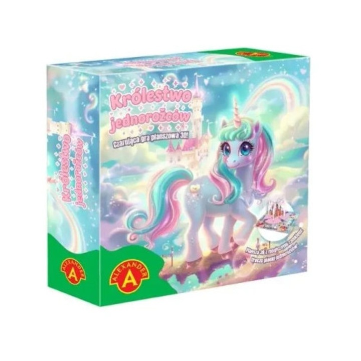 Társasjáték, Alexander, Krolestwo Jednorozcow, 4 figura, 20 zseton, többszínű, 4 játékos