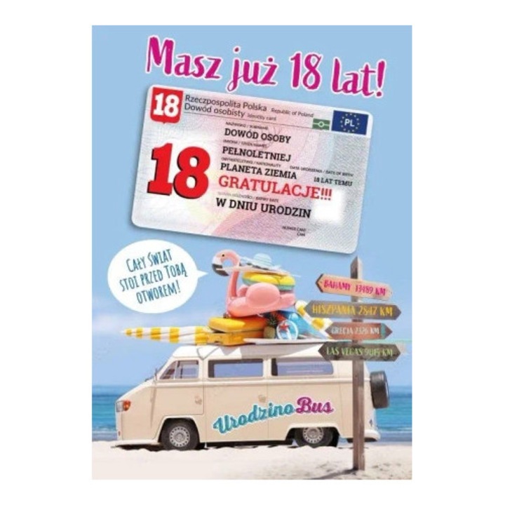 Felicitare 18 ani, Armin Style, cu text interior si loc pentru urari personale, cu plic