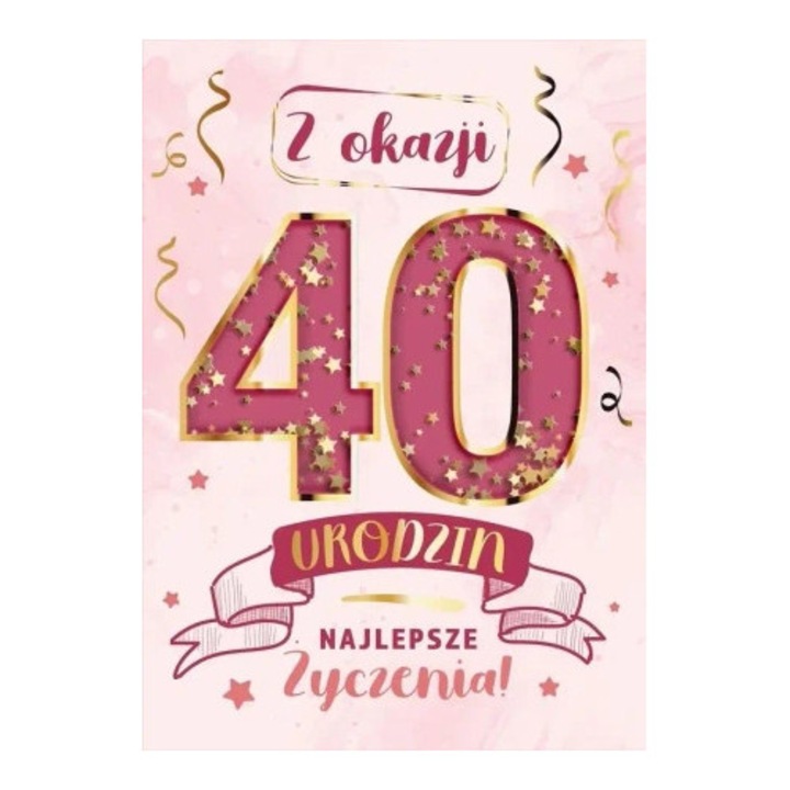 Felicitare Karnet Konfetti, Armin Style, B6, elemente aurii, design cu stele aurii