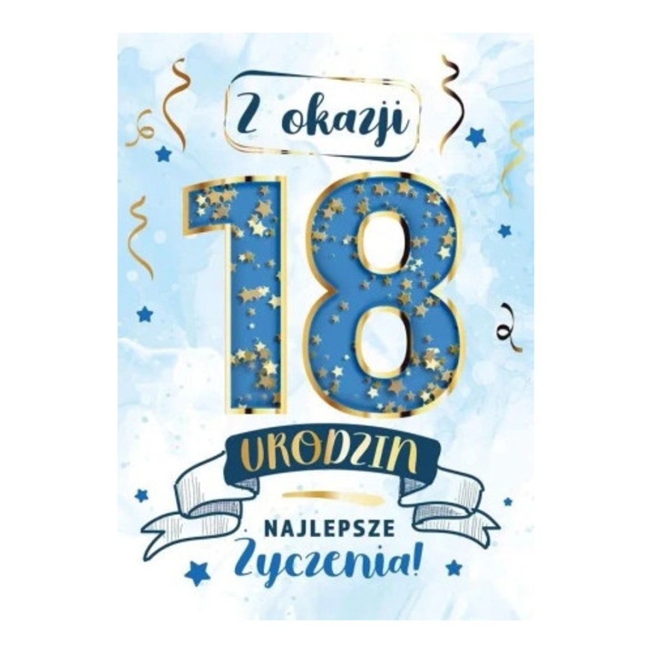 Felicitare Karnet Konfetti, Armin Style, B6, elemente aurii, design cu stele aurii