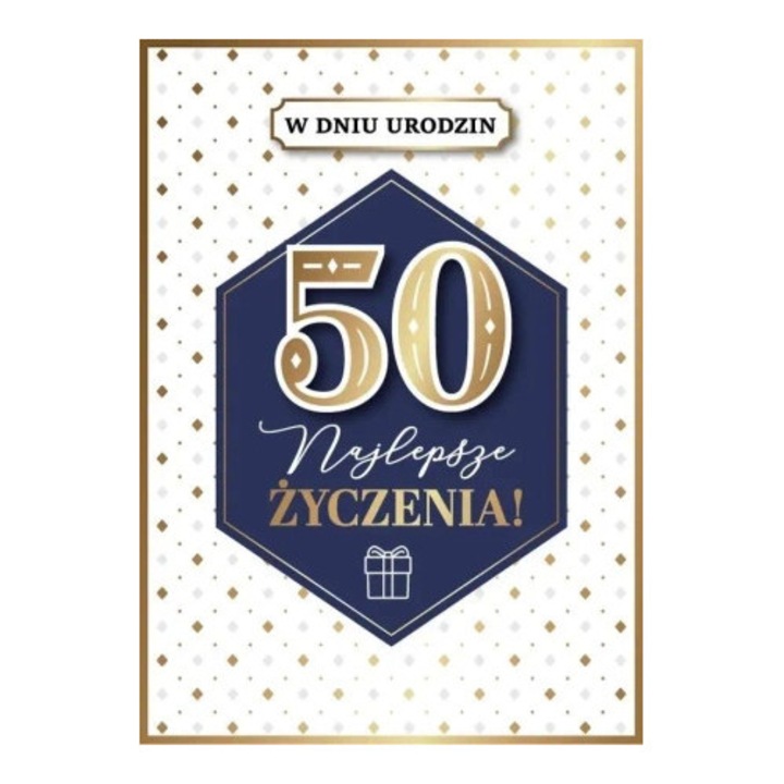 Felicitare Armin Style Kanet Urodziny 50, B6, cu elemente 3D, multicolor