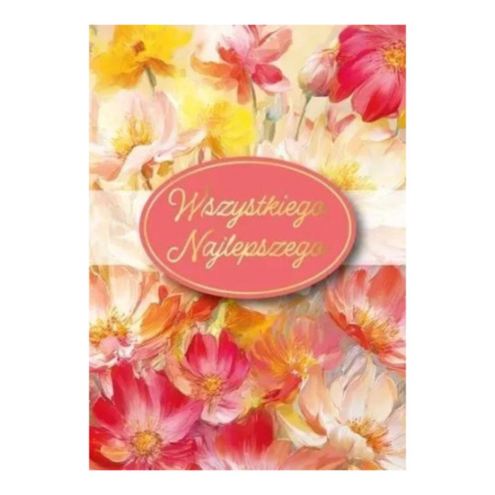 Felicitare Armin Style, Karnet Wszystkiego najlepszego, B6, cu zloceniami si elemente spatiale