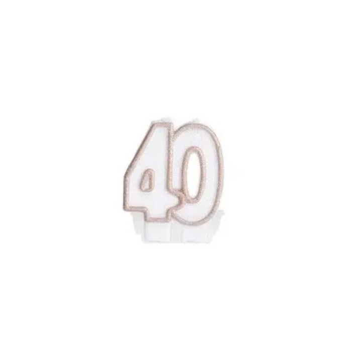 Arpex gyertya, 40. jubileum, fehér arany szegéllyel, 7,5 cm