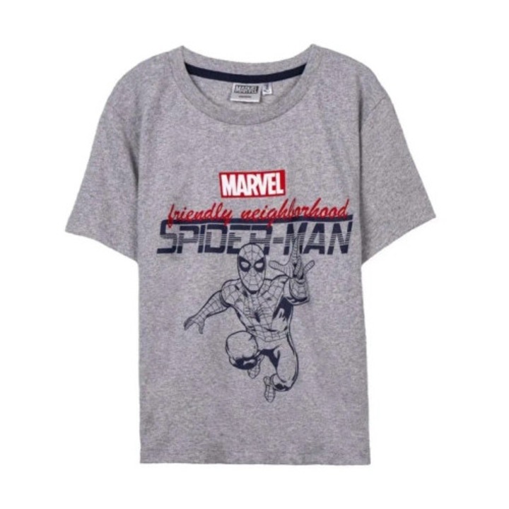 Gyerek póló, Artesania Cerda, Spider-Man, szürke, 100% pamut, rövid ujjú