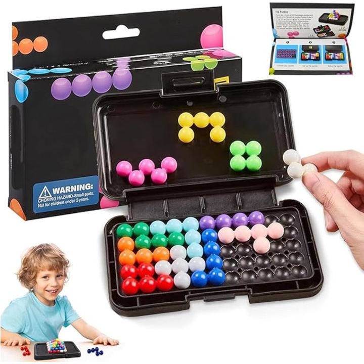 Joc de logica PAPLIX Kanoodle 3D, 200 provocari, plastic ecologic, 7-9 ani